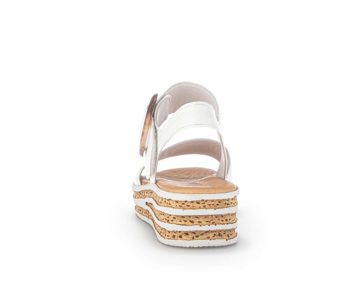 Gabor Damen  Plateau Sandale Creme - Glattleder
