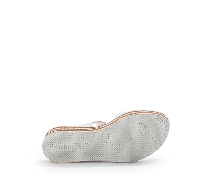 Gabor Damen  Plateau Sandale Creme - Glattleder