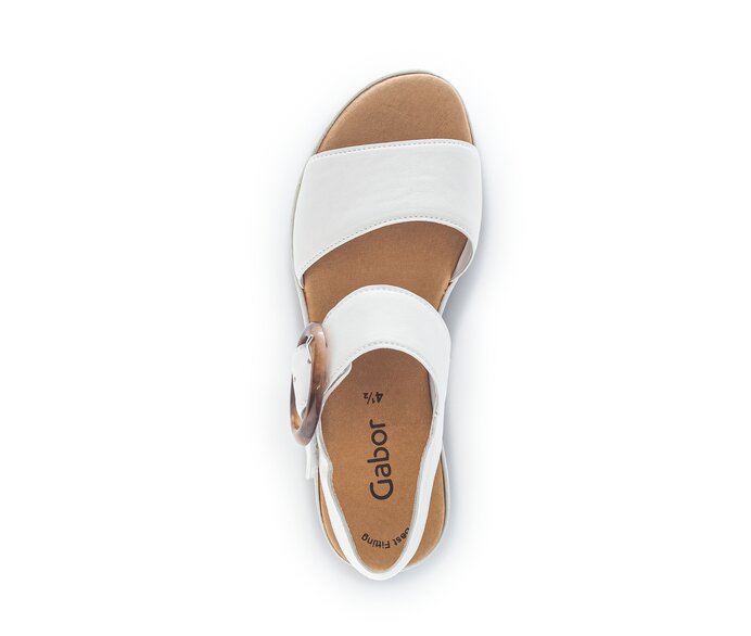 Gabor Damen  Plateau Sandale Creme - Glattleder