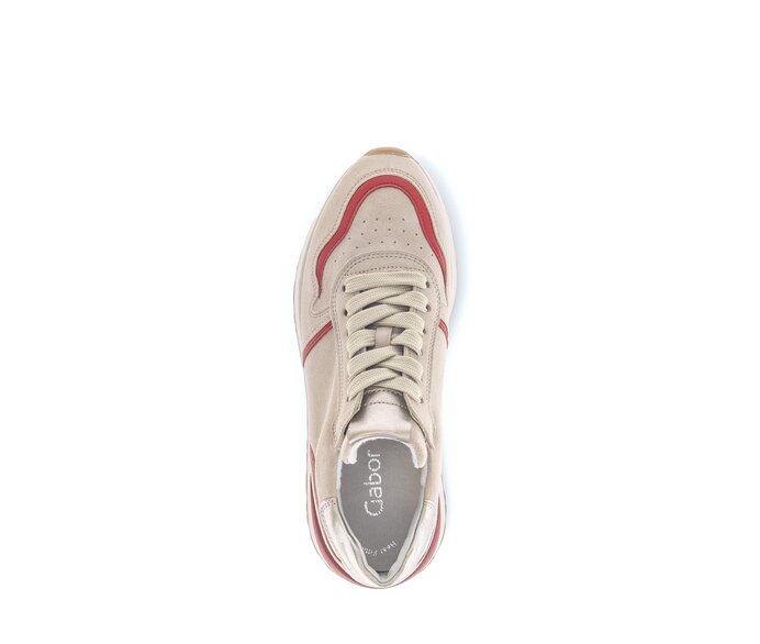 Gabor Damen  Sneaker Low Beige - Materialmix Leder