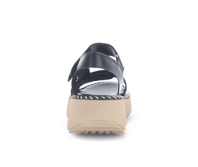 Gabor Damen  Plateau Sandale Schwarz - Glattleder