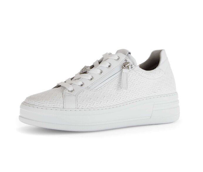 Gabor Damen  Sneaker Low Weiß - Effektleder