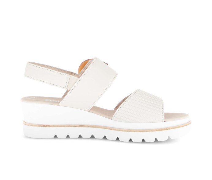 Gabor Damen  Plateau Sandale Beige - Glattleder