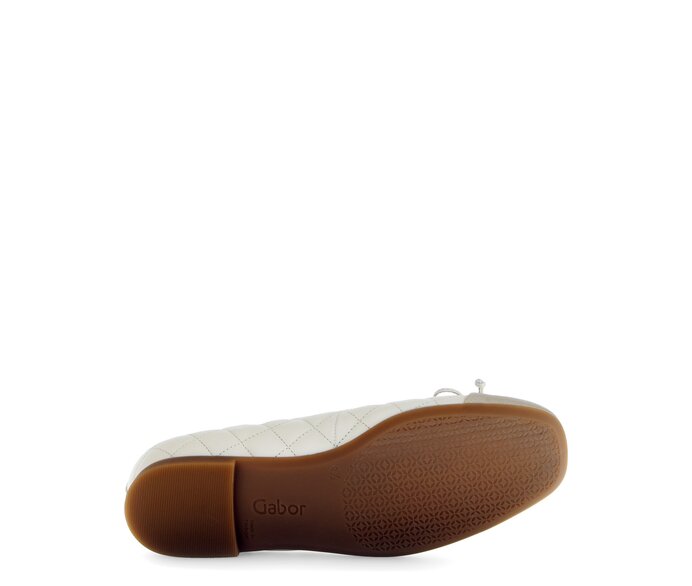 Gabor Damen  Eleganter Ballerina Creme - Materialmix Leder