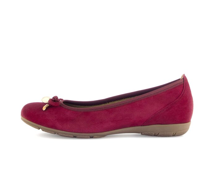 Gabor Damen Sportliche Ballerina Rot - Rauleder