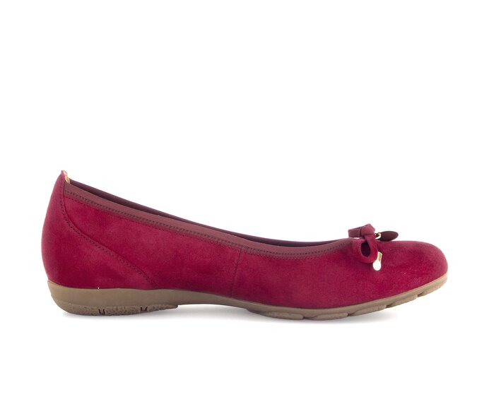 Gabor Damen  Sportliche Ballerina Rot - Rauleder