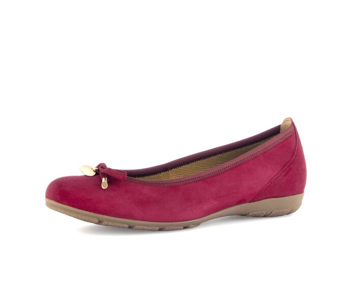 Gabor Damen  Sportliche Ballerina Rot - Rauleder