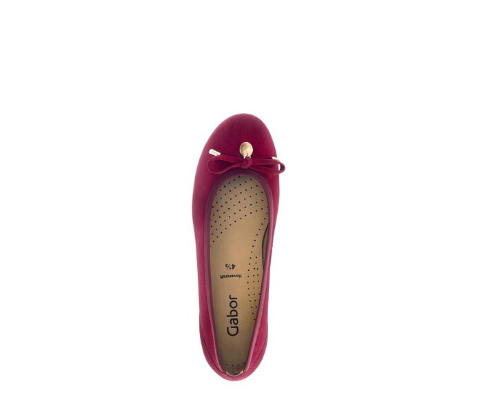Gabor Damen  Sportliche Ballerina Rot - Rauleder