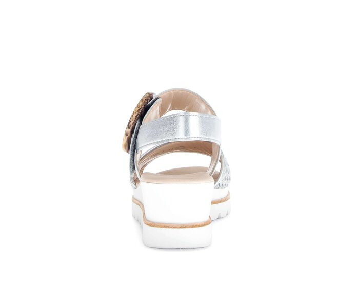 Gabor Damen  Plateau Sandale Silber - Effektleder