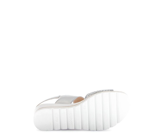 Gabor Damen  Plateau Sandale Silber - Effektleder