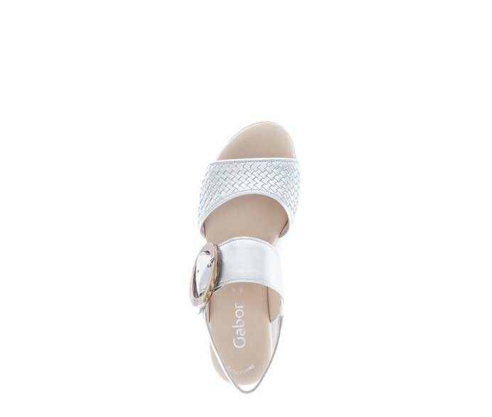 Gabor Damen  Plateau Sandale Silber - Effektleder
