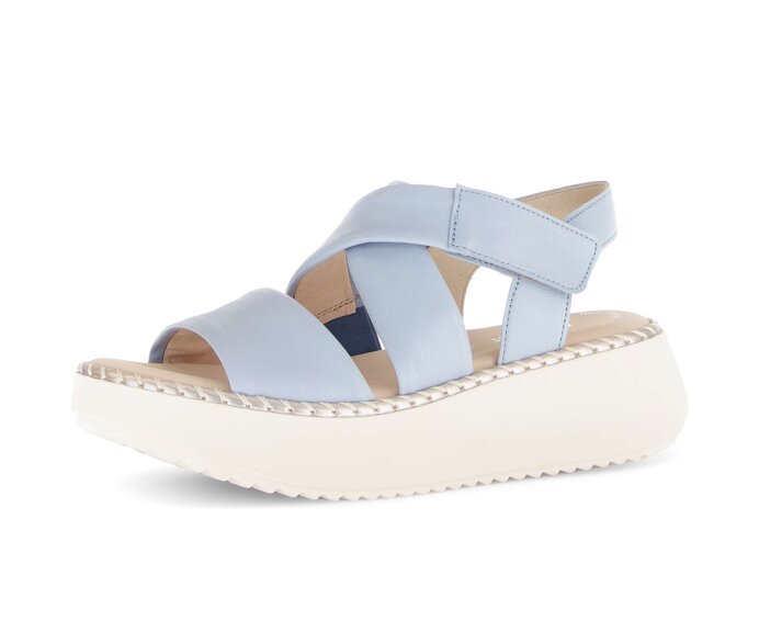Gabor Damen  Plateau Sandale Blau - Glattleder