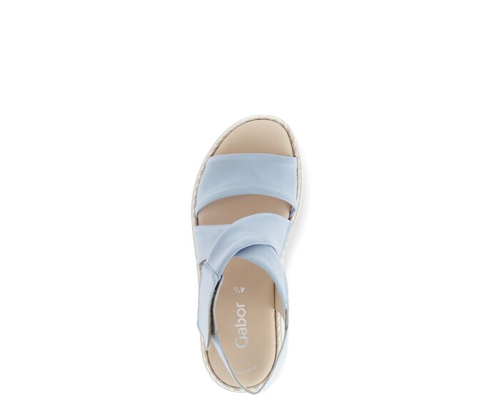 Gabor Damen  Plateau Sandale Blau - Glattleder