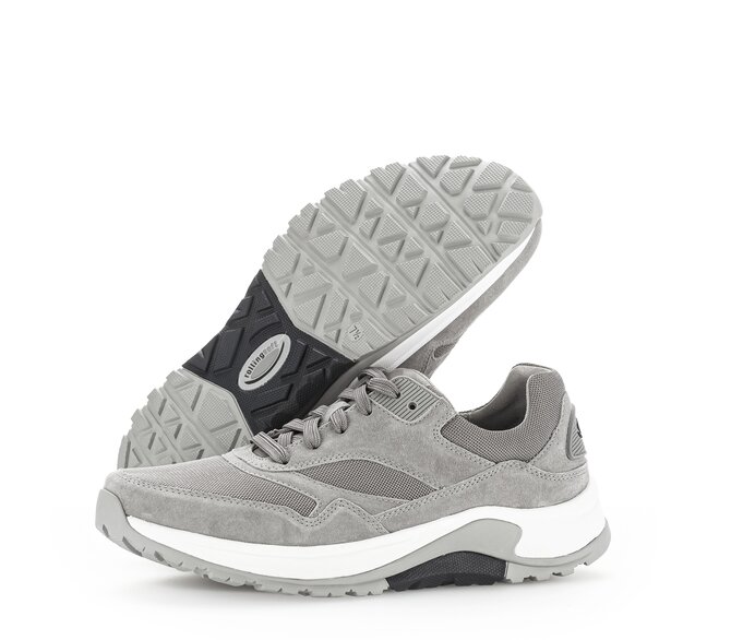 Gabor Herren Rollingsoft Sneaker Low Grau - Materialmix Leder/Textil