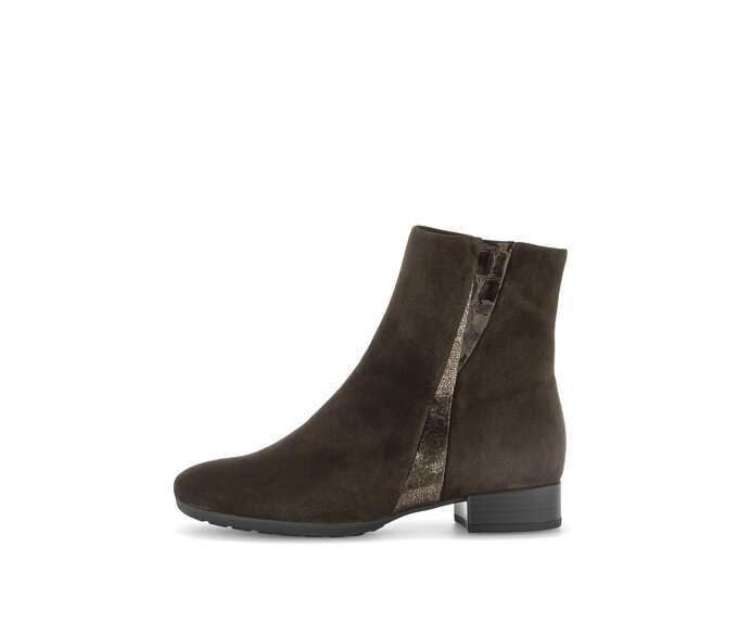 Gabor Damen Sportliche Stiefelette Braun - Materialmix Leder