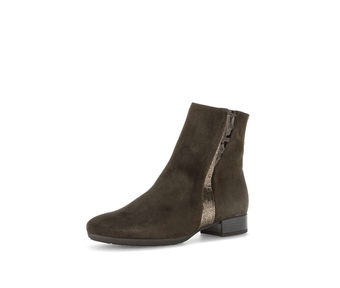 Gabor Damen  Sportliche Stiefelette Braun - Materialmix Leder