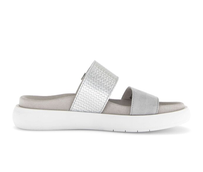 Gabor Damen  Pantolette Grau - Materialmix Leder