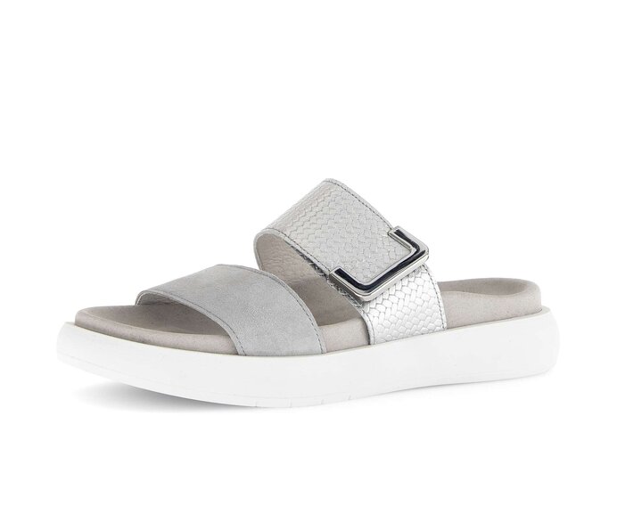 Gabor Damen  Pantolette Grau - Materialmix Leder