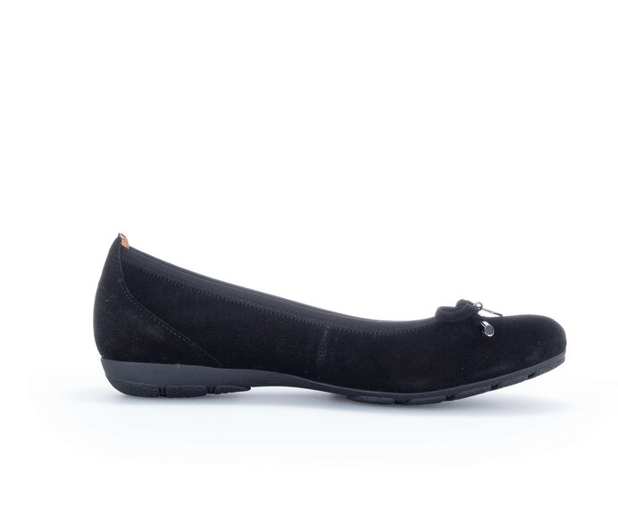 Gabor Damen  Sportliche Ballerina Schwarz - Rauleder
