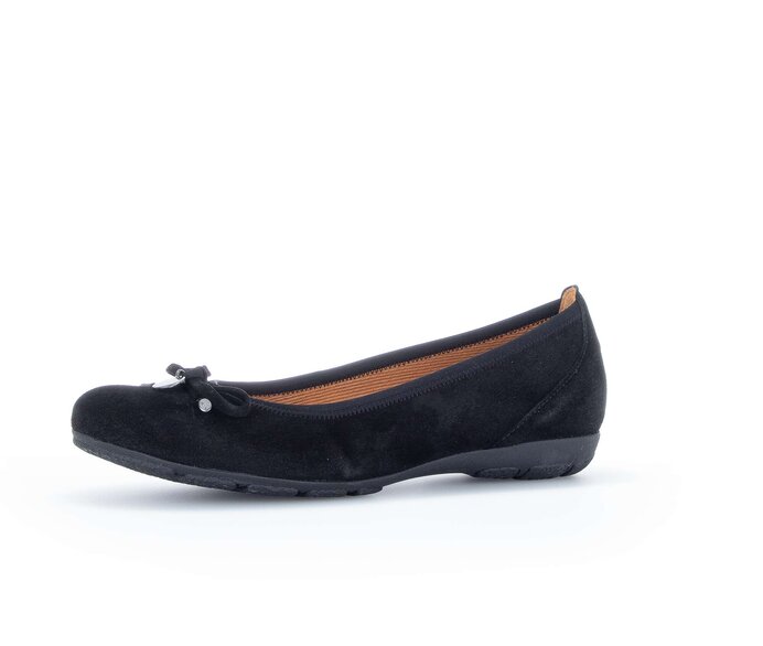 Gabor Damen  Sportliche Ballerina Schwarz - Rauleder