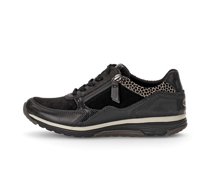 Gabor Damen Sneaker Low Schwarz - Materialmix Leder/Lederimitat