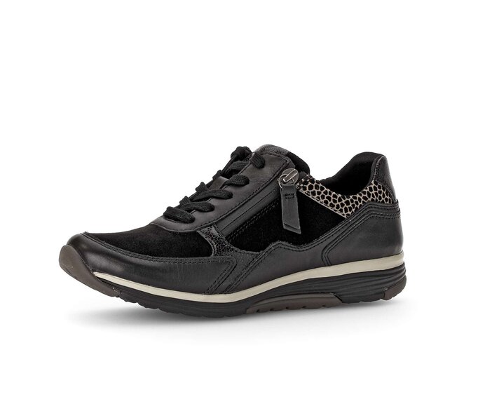 Gabor Damen  Sneaker Low Schwarz - Materialmix Leder/Lederimitat