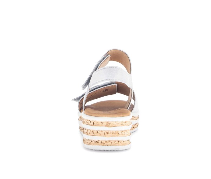 Gabor Damen  Plateau Sandale Grau - Materialmix Leder