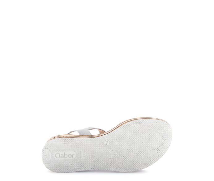 Gabor Damen  Plateau Sandale Grau - Materialmix Leder
