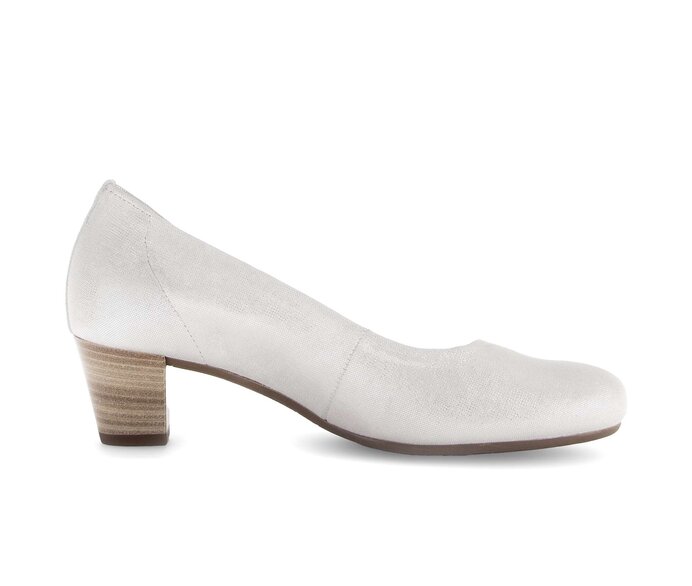 Gabor Damen  Eleganter Pumps Weiß - Effektleder