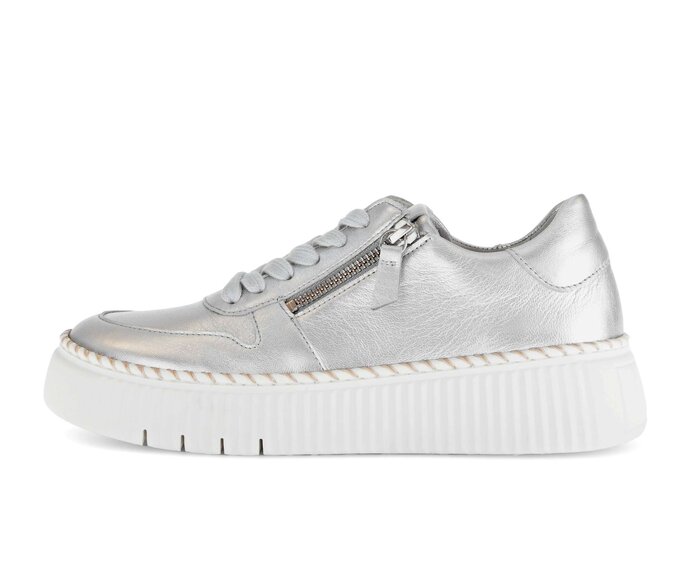 Gabor Damen Sneaker Low Silber - Effektleder