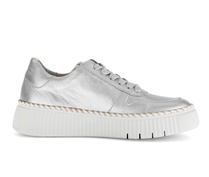 Gabor Damen  Sneaker Low Silber - Effektleder