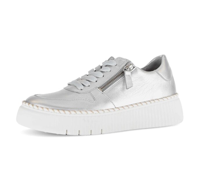Gabor Damen  Sneaker Low Silber - Effektleder