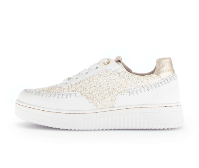 Gabor Damen Sneaker Low Creme - Materialmix Leder/Lederimitat