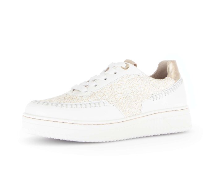 Gabor Damen  Sneaker Low Creme - Materialmix Leder/Lederimitat
