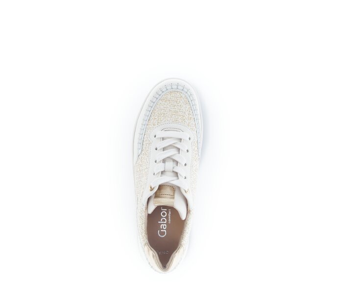 Gabor Damen  Sneaker Low Creme - Materialmix Leder/Lederimitat