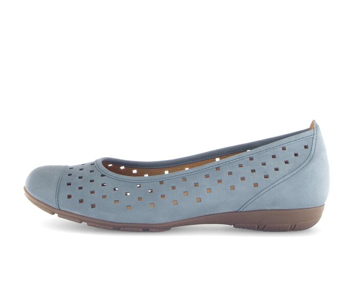 Gabor Damen Sportliche Ballerina Blau - Rauleder