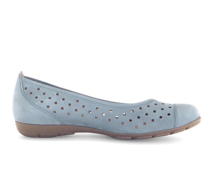 Gabor Damen  Sportliche Ballerina Blau - Rauleder