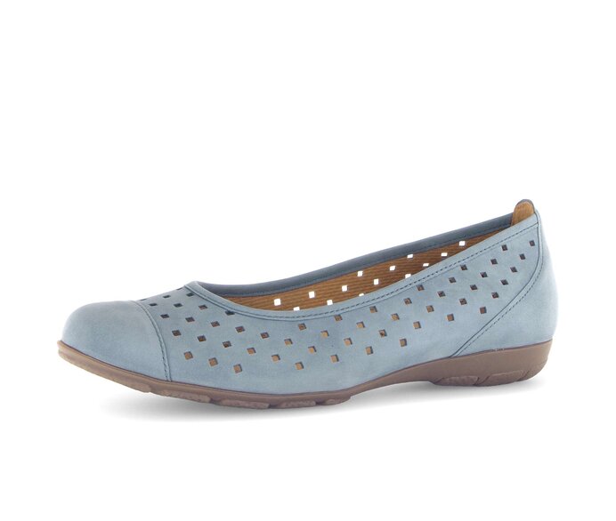 Gabor Damen  Sportliche Ballerina Blau - Rauleder