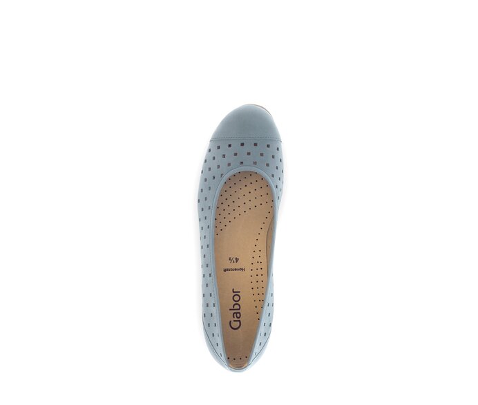 Gabor Damen  Sportliche Ballerina Blau - Rauleder