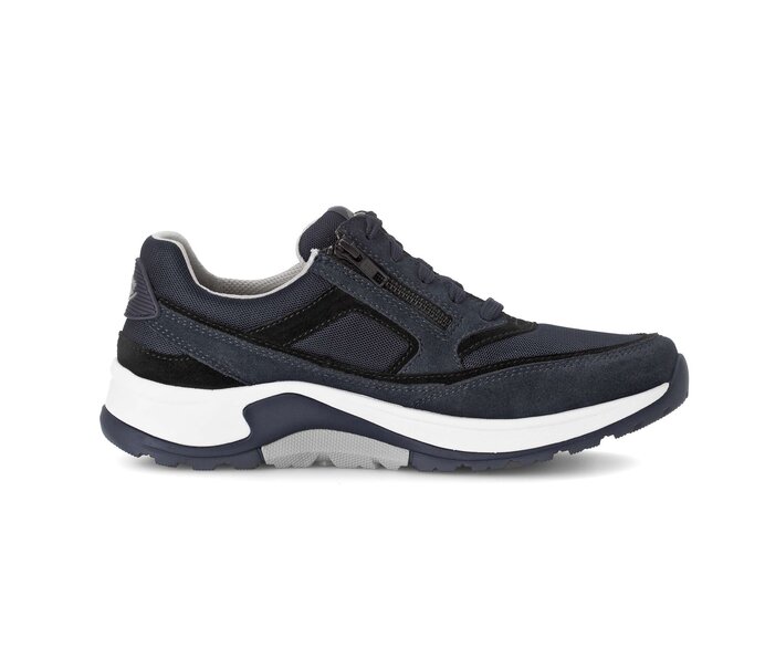 Gabor Herren Rollingsoft Sneaker Low Blau - Materialmix Leder/Textil