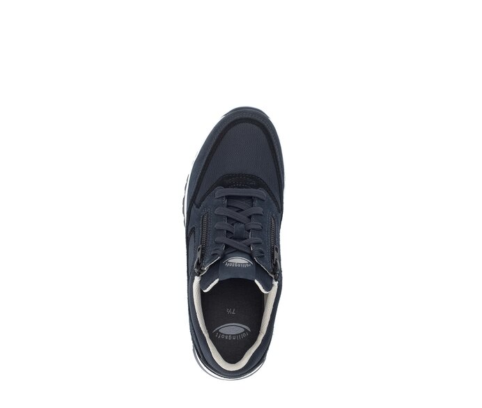 Gabor Herren Rollingsoft Sneaker Low Blau - Materialmix Leder/Textil