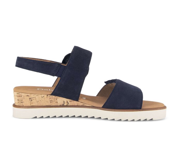 Gabor Damen  Keilsandalette Blau - Rauleder