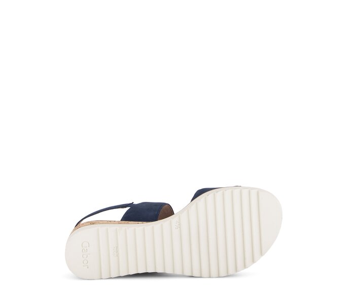 Gabor Damen  Keilsandalette Blau - Rauleder
