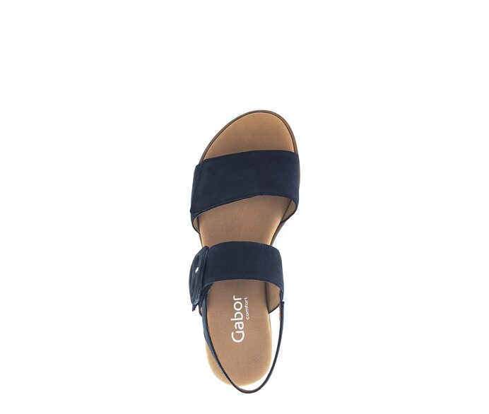 Gabor Damen  Keilsandalette Blau - Rauleder