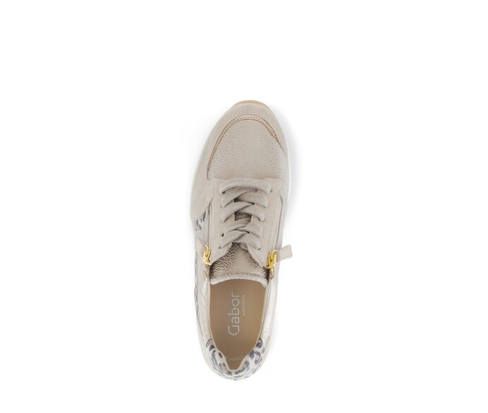 Gabor Damen  Sneaker Low Beige - Materialmix Leder/Lederimitat