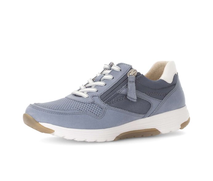Gabor Damen  Sneaker Low Blau - Materialmix Leder/Lederimitat