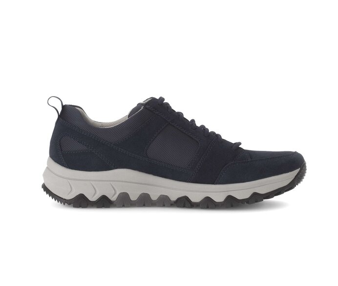 Gabor Herren Rollingsoft Sneaker Low Blau - Materialmix Leder/Textil