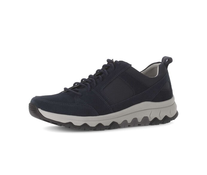 Gabor Herren Rollingsoft Sneaker Low Blau - Materialmix Leder/Textil