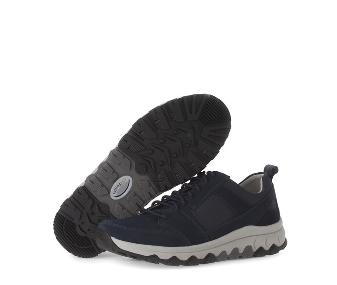 Gabor Herren Rollingsoft Sneaker Low Blau - Materialmix Leder/Textil