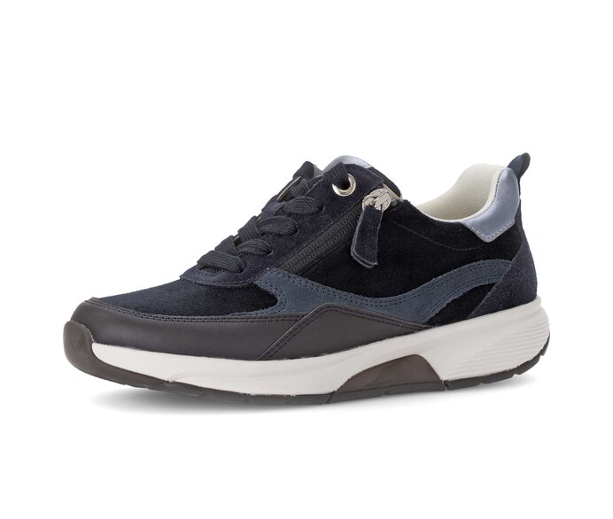 Gabor Damen  Sneaker Low Blau - Materialmix Leder/Lederimitat